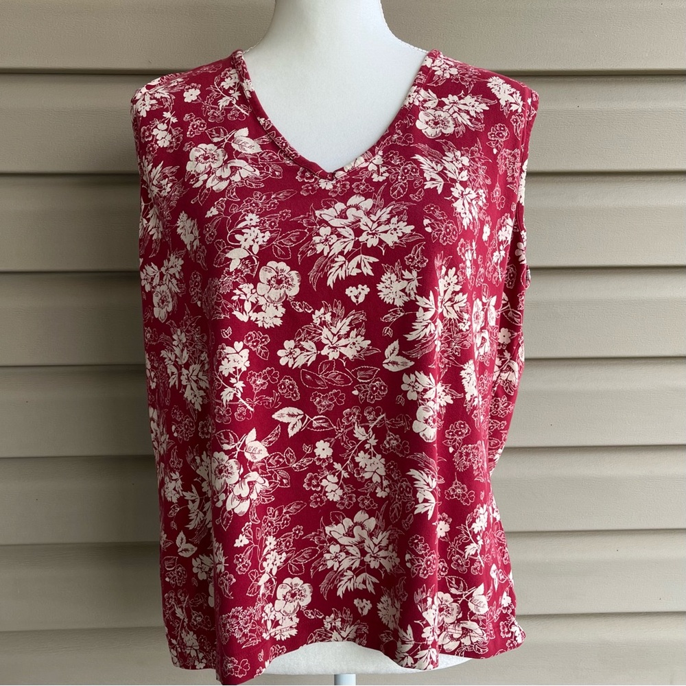 •Eddie Bauer• Cotton Blend Floral Sleeveless Top - Size XXL